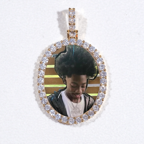 3D Oval Custom Picture Pendant