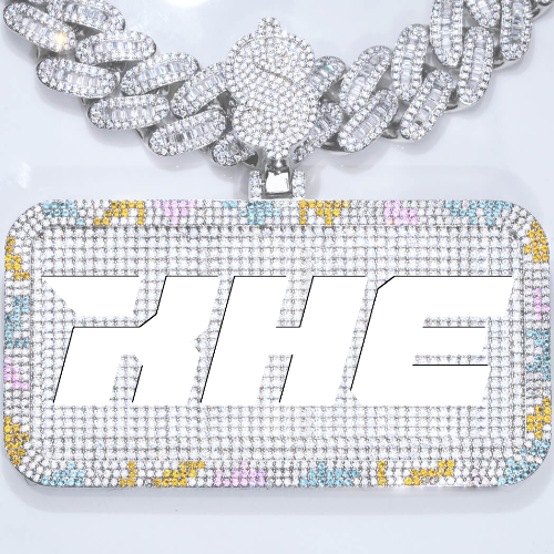 CUSTOM LETTER NECKLACE 3D COLORFUL SQUARE