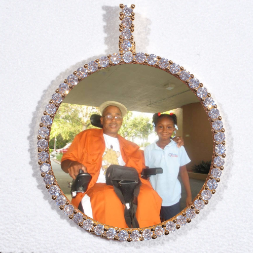 LARGE 3D CIRCLE CUSTOM PICTURE PENDANT