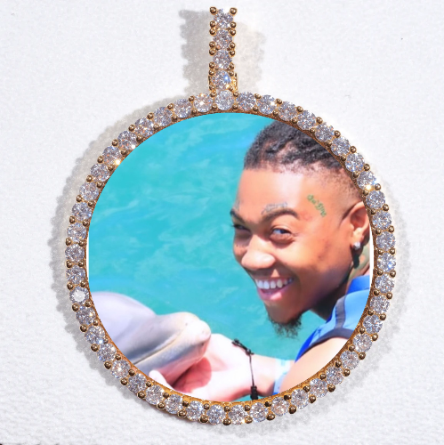 LARGE 3D CIRCLE CUSTOM PICTURE PENDANT