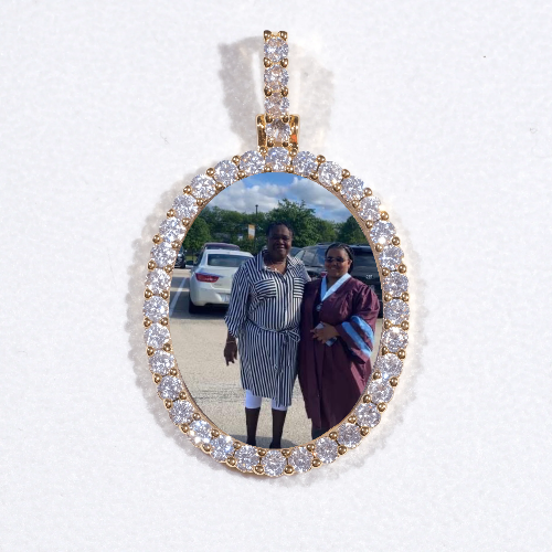 3D Oval Custom Picture Pendant