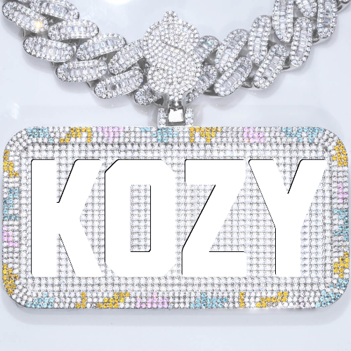 CUSTOM LETTER NECKLACE 3D COLORFUL SQUARE