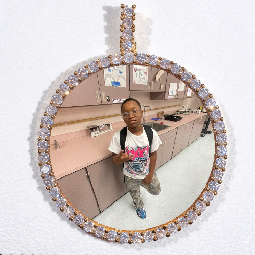LARGE 3D CIRCLE CUSTOM PICTURE PENDANT