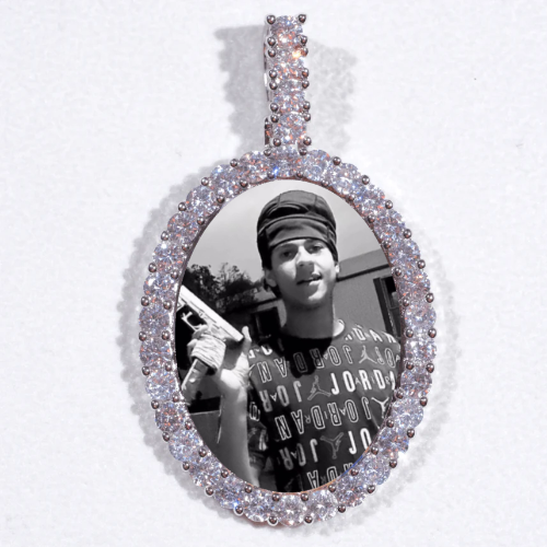 Large 3D Oval Custom Picture Pendant