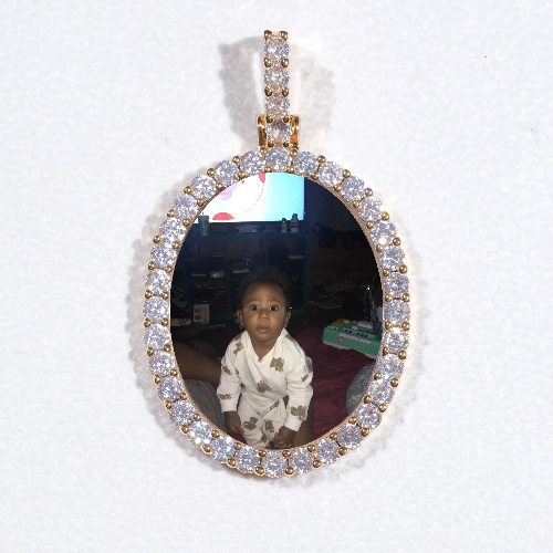 3D Oval Custom Picture Pendant