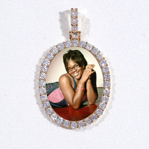 3D Oval Custom Picture Pendant