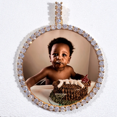 LARGE 3D CIRCLE CUSTOM PICTURE PENDANT