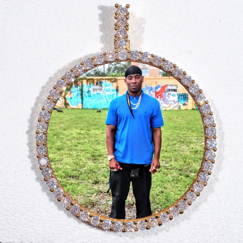 LARGE 3D CIRCLE CUSTOM PICTURE PENDANT