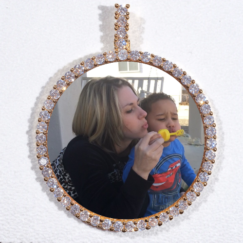 LARGE 3D CIRCLE CUSTOM PICTURE PENDANT