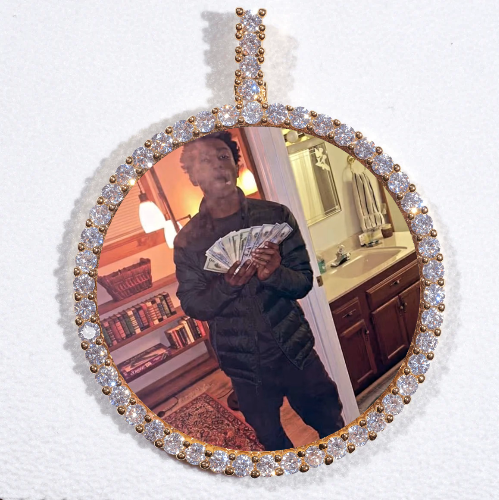 LARGE 3D CIRCLE CUSTOM PICTURE PENDANT