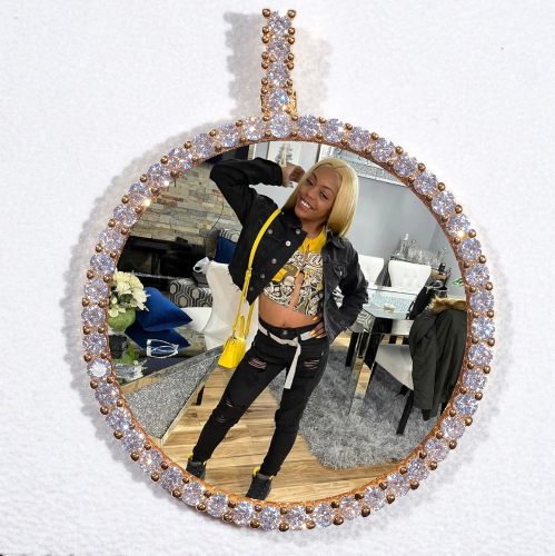 LARGE 3D CIRCLE CUSTOM PICTURE PENDANT