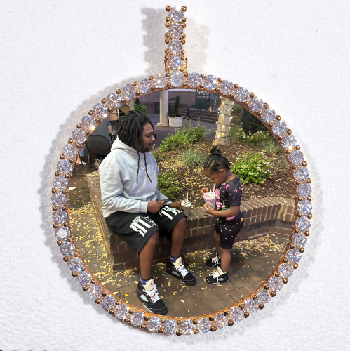 LARGE 3D CIRCLE CUSTOM PICTURE PENDANT
