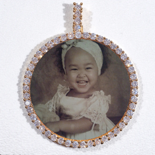 LARGE 3D CIRCLE CUSTOM PICTURE PENDANT