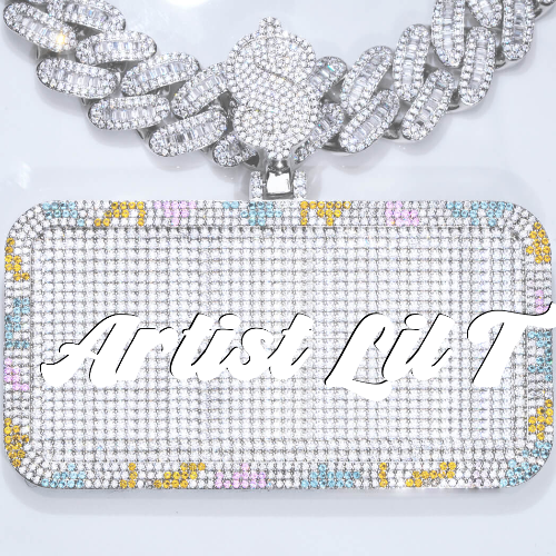 CUSTOM LETTER NECKLACE 3D COLORFUL SQUARE