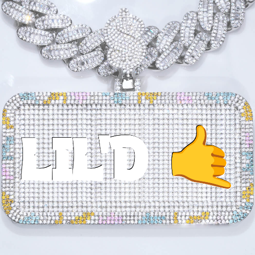 CUSTOM LETTER NECKLACE 3D COLORFUL SQUARE