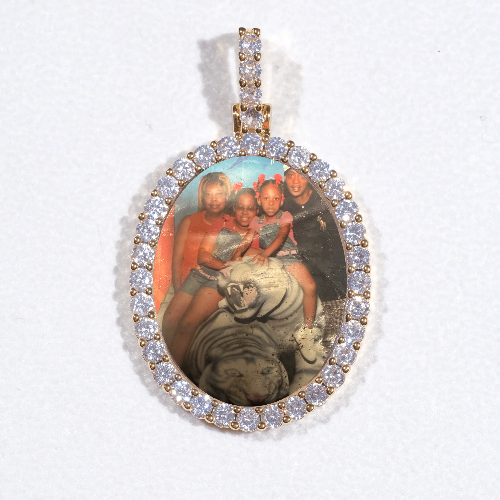 3D Oval Custom Picture Pendant