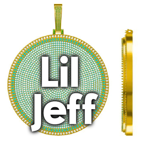 CUSTOM LETTER NECKLACE 3D BIG DISC