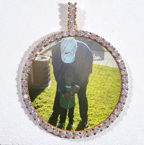 LARGE 3D CIRCLE CUSTOM PICTURE PENDANT