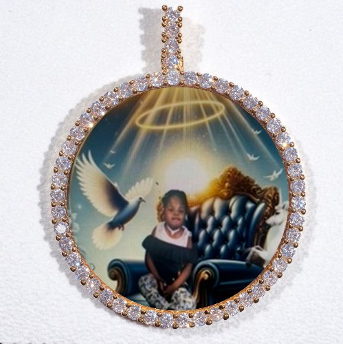 LARGE 3D CIRCLE CUSTOM PICTURE PENDANT