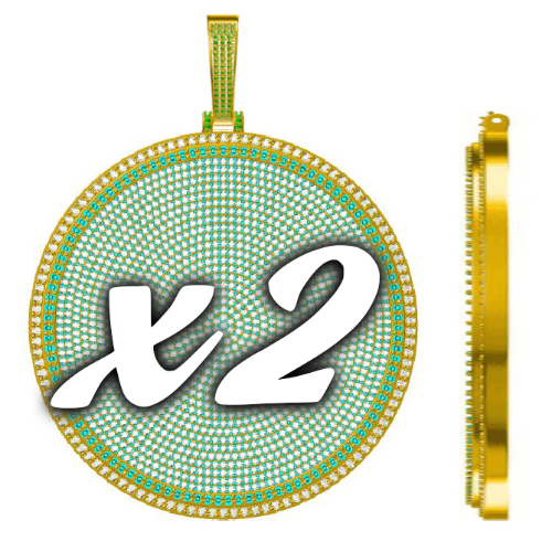 CUSTOM LETTER NECKLACE 3D BIG DISC