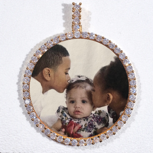 LARGE 3D CIRCLE CUSTOM PICTURE PENDANT