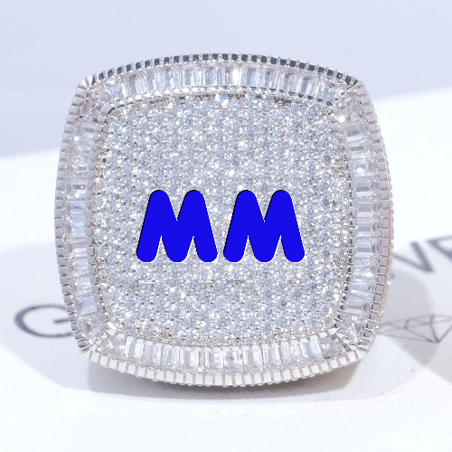 CUSTOM LETTER 3D ICED RING