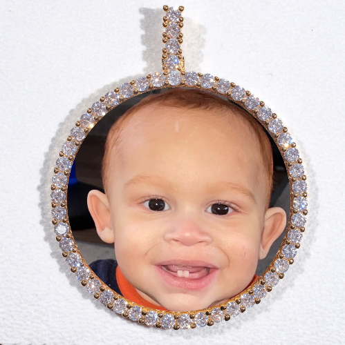 LARGE 3D CIRCLE CUSTOM PICTURE PENDANT