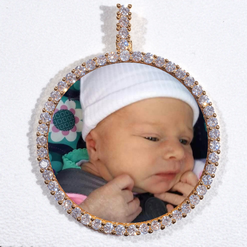 LARGE 3D CIRCLE CUSTOM PICTURE PENDANT