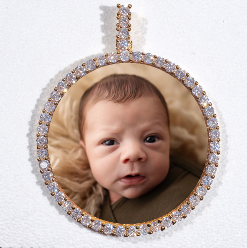 LARGE 3D CIRCLE CUSTOM PICTURE PENDANT