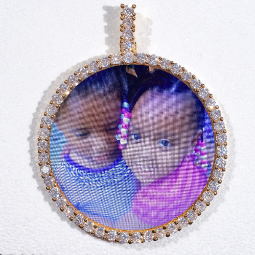 LARGE 3D CIRCLE CUSTOM PICTURE PENDANT