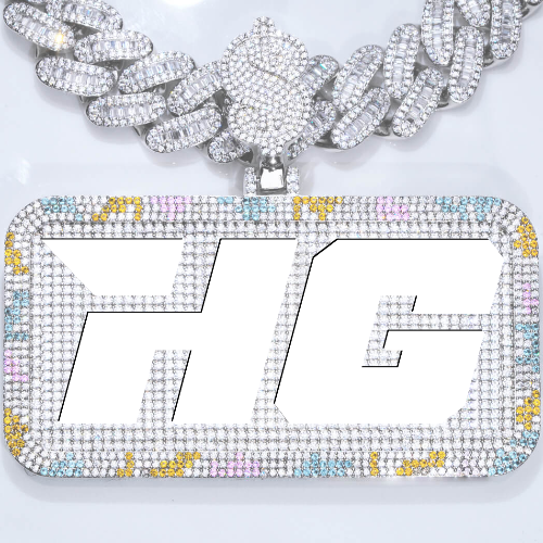 CUSTOM LETTER NECKLACE 3D COLORFUL SQUARE