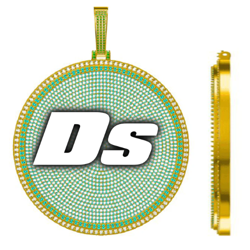CUSTOM LETTER NECKLACE 3D BIG DISC
