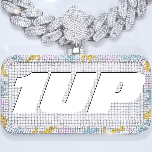CUSTOM LETTER NECKLACE 3D COLORFUL SQUARE