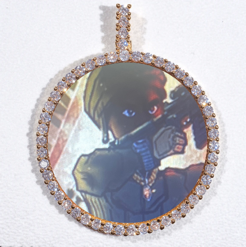 LARGE 3D CIRCLE CUSTOM PICTURE PENDANT