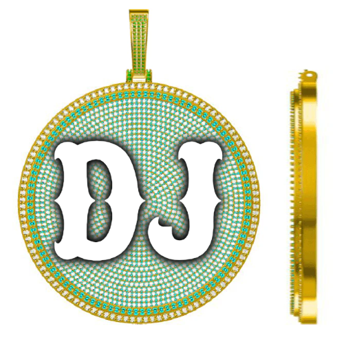 CUSTOM LETTER NECKLACE 3D BIG DISC