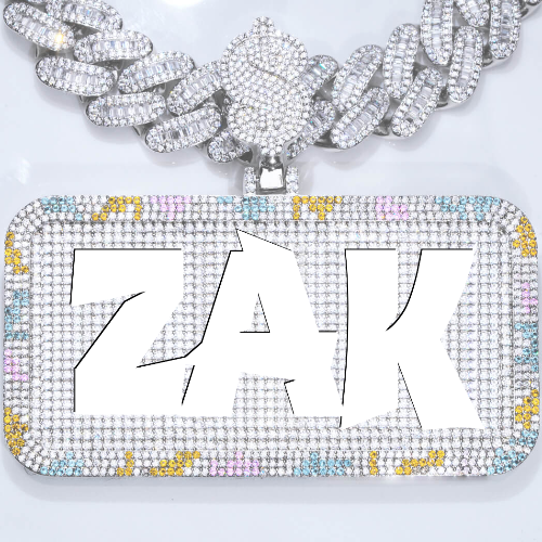 CUSTOM LETTER NECKLACE 3D COLORFUL SQUARE
