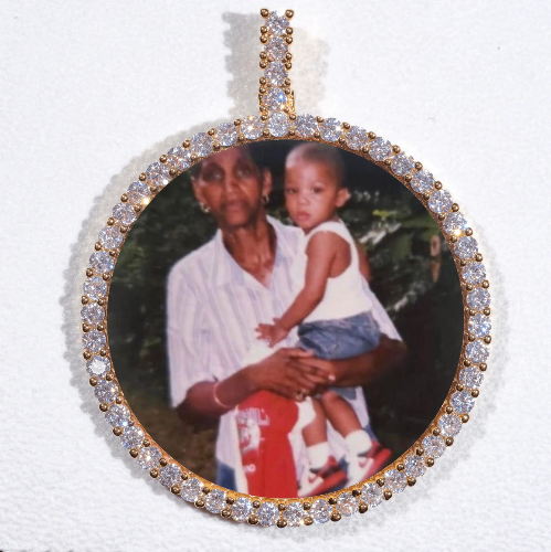 LARGE 3D CIRCLE CUSTOM PICTURE PENDANT