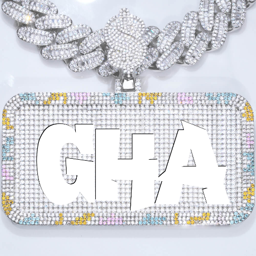 CUSTOM LETTER NECKLACE 3D COLORFUL SQUARE