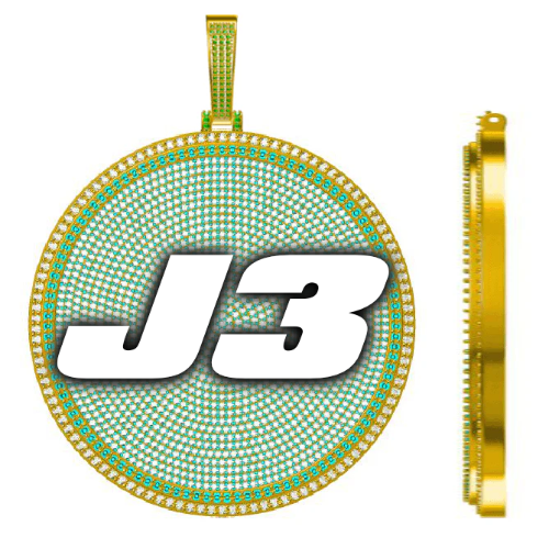 CUSTOM LETTER NECKLACE 3D BIG DISC