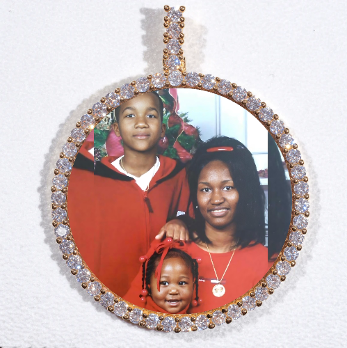 LARGE 3D CIRCLE CUSTOM PICTURE PENDANT