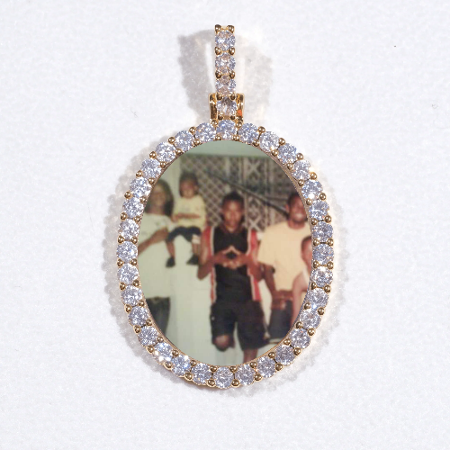 3D Oval Custom Picture Pendant