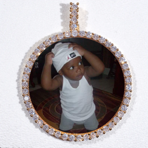 LARGE 3D CIRCLE CUSTOM PICTURE PENDANT
