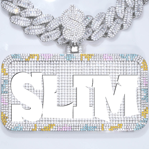 CUSTOM LETTER NECKLACE 3D COLORFUL SQUARE
