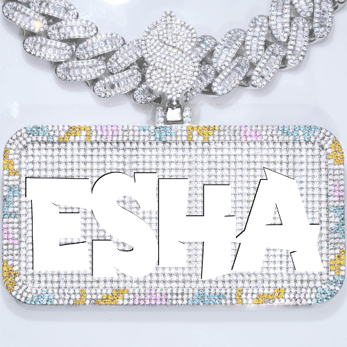 CUSTOM LETTER NECKLACE 3D COLORFUL SQUARE