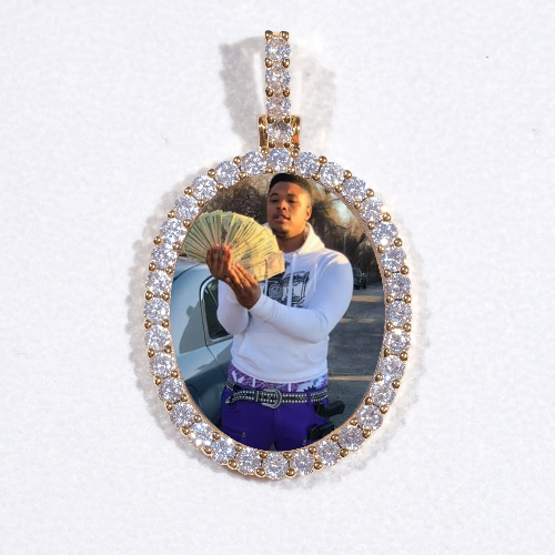 3D Oval Custom Picture Pendant