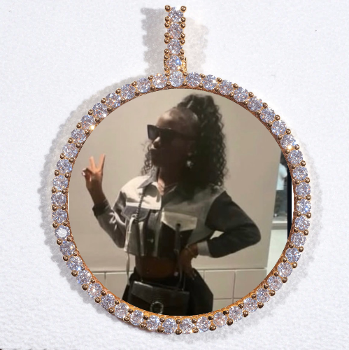 LARGE 3D CIRCLE CUSTOM PICTURE PENDANT