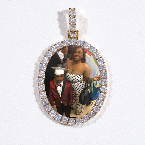 3D Oval Custom Picture Pendant