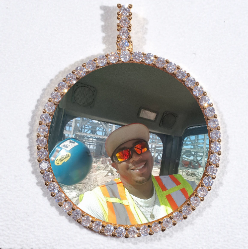 LARGE 3D CIRCLE CUSTOM PICTURE PENDANT