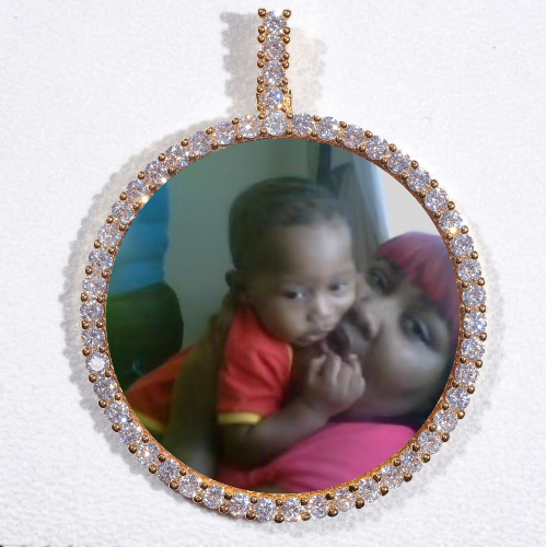 LARGE 3D CIRCLE CUSTOM PICTURE PENDANT