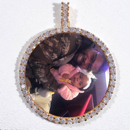 LARGE 3D CIRCLE CUSTOM PICTURE PENDANT